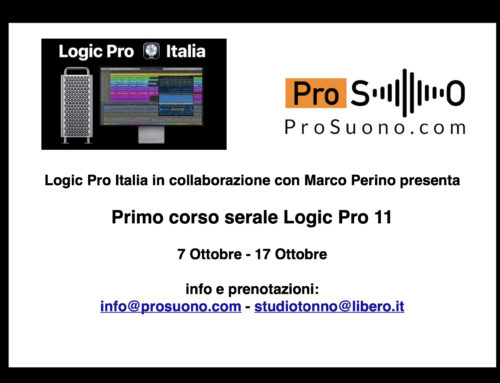 Logic Pro 11 – Primo Corso Serale – Marco Perino in collaborazione con Logic Pro Italia